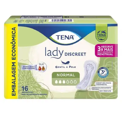 Absorvente Para Incontinência Urinária Tena Lady Discreet Normal Duo - 16 Unidades