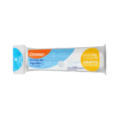 Algodão em Disco Cremer 100 Unidades