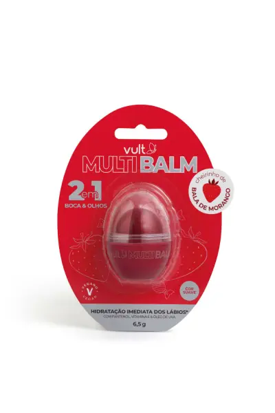 Balm Labial 2 Em 1 Vult Bala De Morango Multi Blister 6,5g