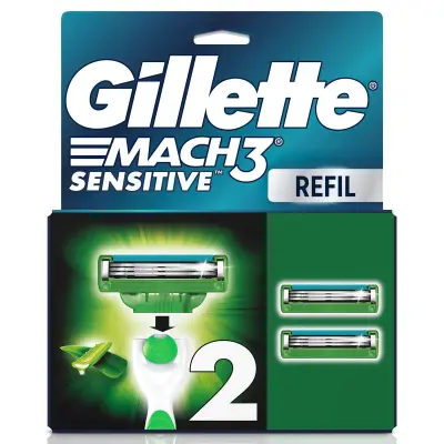 Carga para Aparelho de Barbear Gillette Mach3 Sensitive 2 Unidades