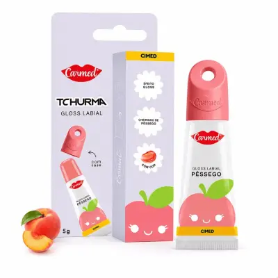 Carmed Gloss Labial Com Case Tchurma Pêssego 5g
