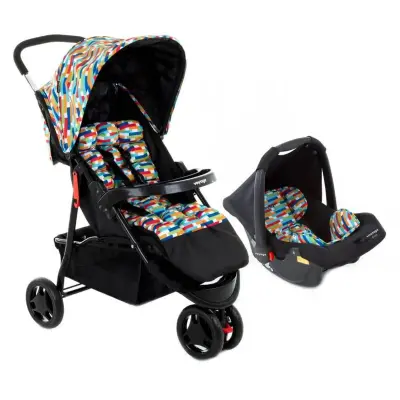 Carrinho Passeio e Bebê Conforto Ts Delta Pro Colorê Voyage