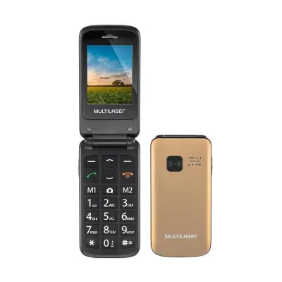 Celular Flip Vita Dual Mp3 Dourado P9043