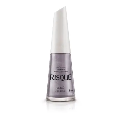 Esmalte Metálico risqué De rosé Com A Vida 8ml sem blister