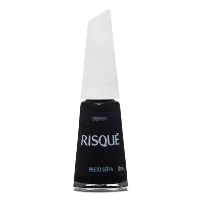 Esmalte Risqué Hipoalergênico Preto Sépia Ultra Cremoso 8ml