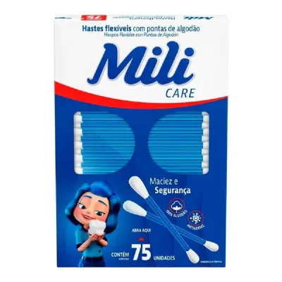 Hastes Flexíveis Mili Care - 75 Unidades