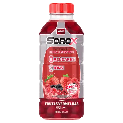 Sorox Sabor Frutas Vermelhas Zero Açúcar Bebida Isotônica 550ml