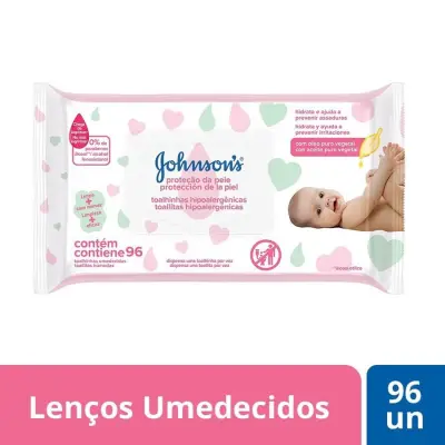 Toalhas Umedecidas Johnson's Baby Proteção Da Pele - 96 Unidades