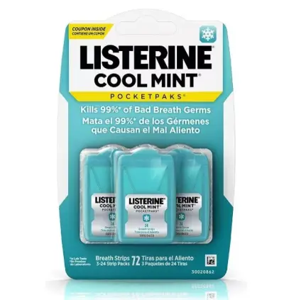 Listerine Pocket Pack Sabor Cool Mint 72 Tiras