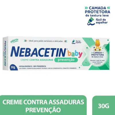 Nebacetin Baby Creme Contra Assaduras Prevenção 30g