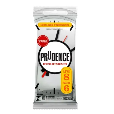 Preservativo Prudence Efeito Retardante Lubrificado 8 Unidades