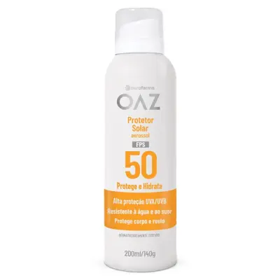 Protetor Solar Aerossol Corpo E Rosto Oaz Protege E Hidrata Fps 50 200ml