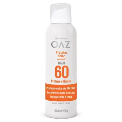 Protetor Solar Aerossol Corpo E Rosto Oaz Protege E Hidrata Fps 60 200ml