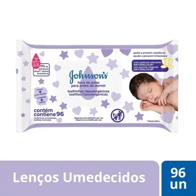 Lenço Umedecido Johnson's Baby Hora Do Sono - 96 Unidades