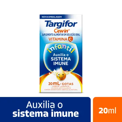 Suplemento Alimentar Targifor Cewin Kids Te Protege! Vitamina C Sabor Laranja Gotas 20ml